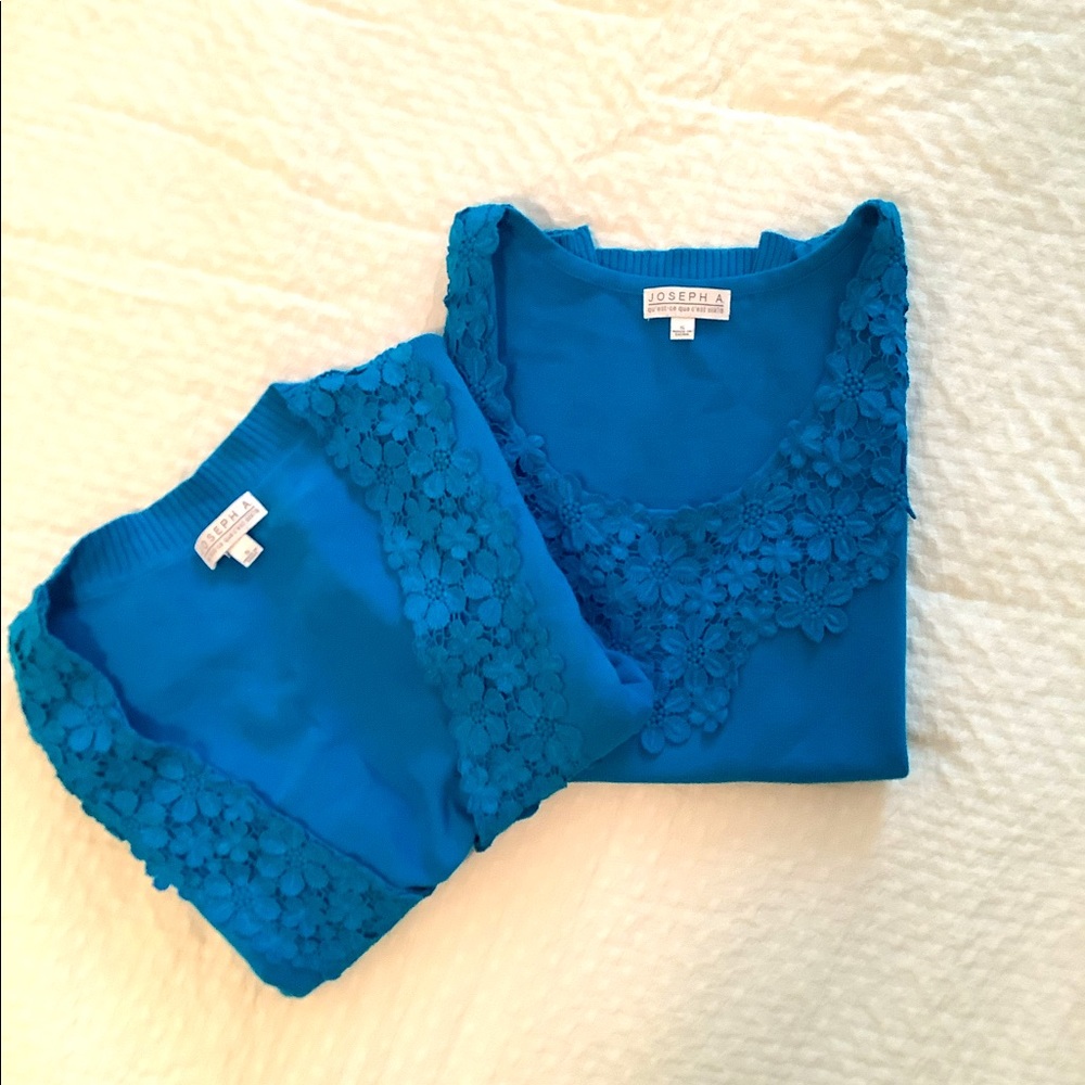 Joseph A. sweater set, cerulean blue, size small - Picture 1 of 4